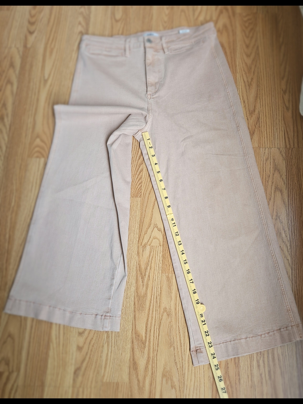 OAT New York High Rise Wide Leg Cropped Pants Dusty Pink Rose Size 12 / 31 - Picture 3 of 16